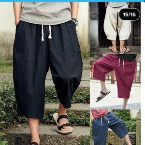 Unisex Casual baggy crotch 🔴vintage hippie pants